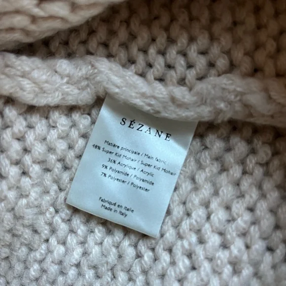 Sezane Cozy Cream Cable Knit Sweater - Picture 8 of 8